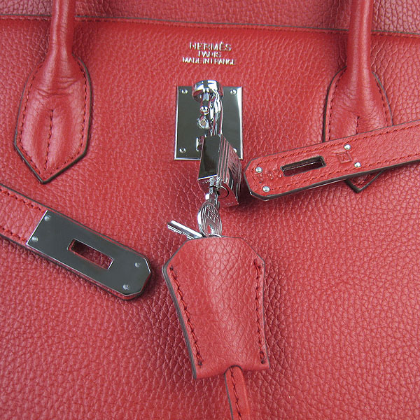 Hermes Birkin 40CM Togo Bag Red 6099 Silver Hermes Birkin 40CM Togo Bag Red 6099 Silver
