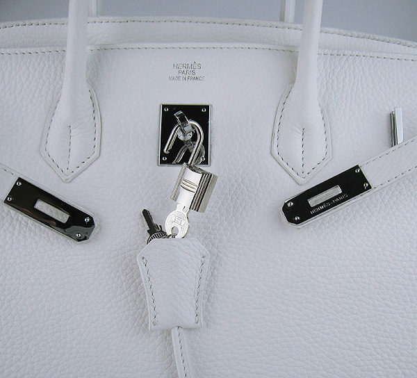 Hermes Birkin 40CM Togo Bag White 6099 Silver Hermes Birkin 40CM Togo Bag White 6099 Silver