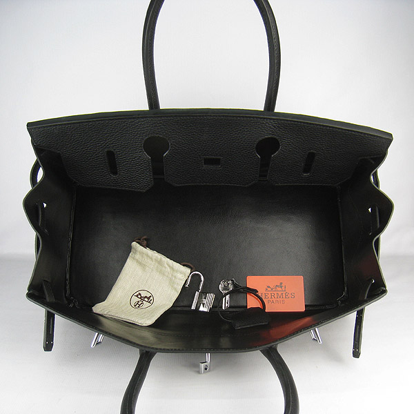Hermes Birkin 6109 Togo Leather Bag Black 42cm Silver Hermes Birkin 6109 Togo Leather Bag Black 42cm Silver