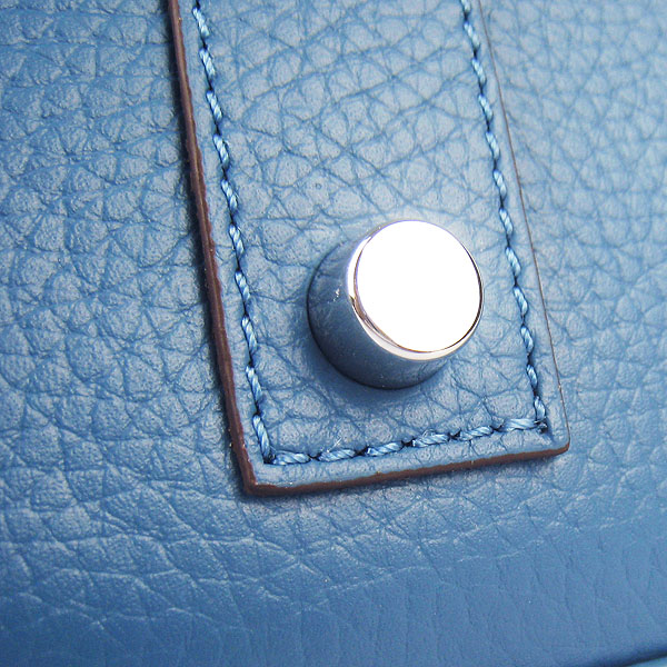 Hermes Birkin 6109 Togo Leather Bag Blue 42cm Silver Hermes Birkin 6109 Togo Leather Bag Blue 42cm Silver