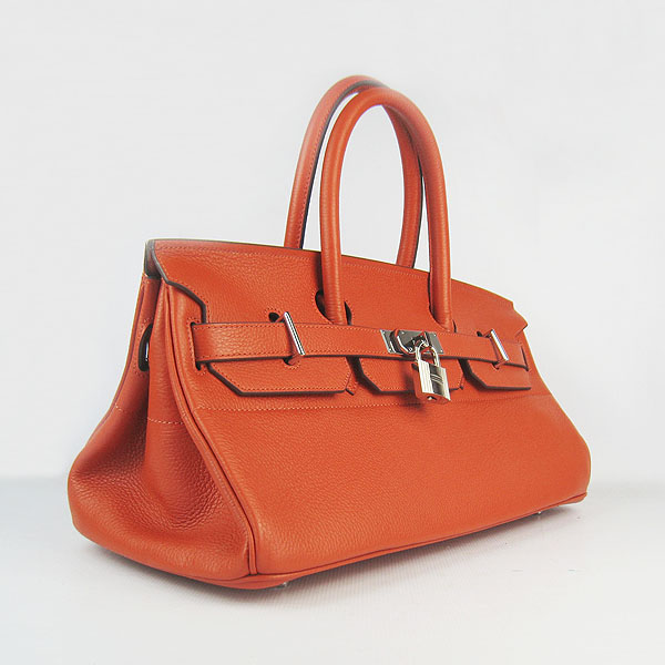 Hermes Birkin 6109 Togo Leather Bag Orange 42cm Silver Hermes Birkin 6109 Togo Leather Bag Orange 42cm Silver