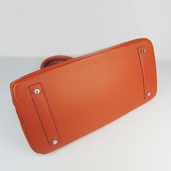 Hermes Birkin 6109 Togo Leather Bag Orange 42cm Silver Hermes Birkin 6109 Togo Leather Bag Orange 42cm Silver