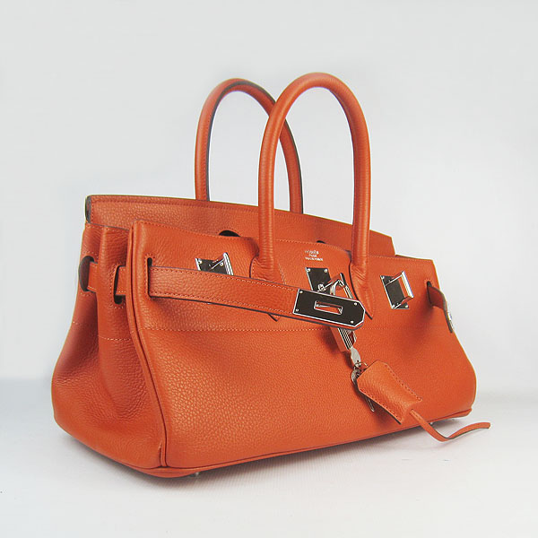 Hermes Birkin 6109 Togo Leather Bag Orange 42cm Silver Hermes Birkin 6109 Togo Leather Bag Orange 42cm Silver