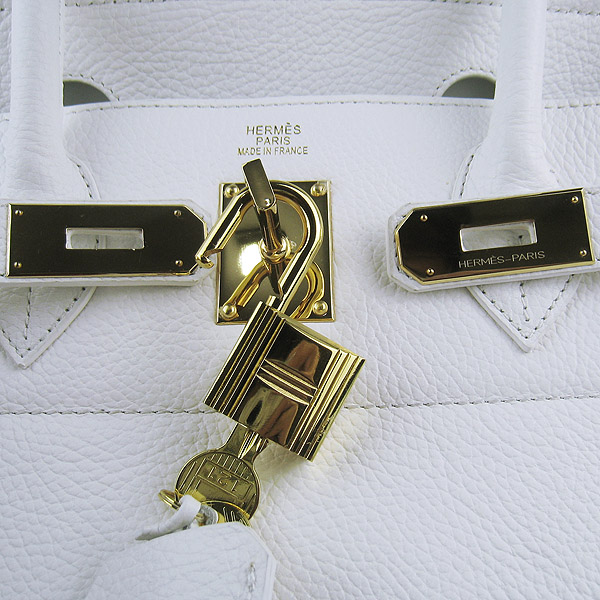 Hermes Birkin 6109 Togo Leather Bag White 42cm Gold Hermes Birkin 6109 Togo Leather Bag White 42cm Gold