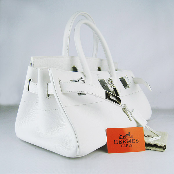 Hermes Birkin 6109 Togo Leather Bag White 42cm Silver Hermes Birkin 6109 Togo Leather Bag White 42cm Silver