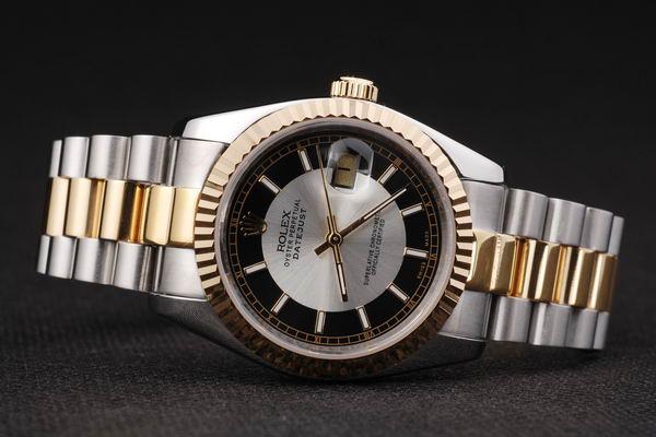 Rolex Datejust Golden&Black Stainless Steel Men Watch-RD2405 Rolex Datejust Golden&Black Stainless Steel Men Watch-RD2405