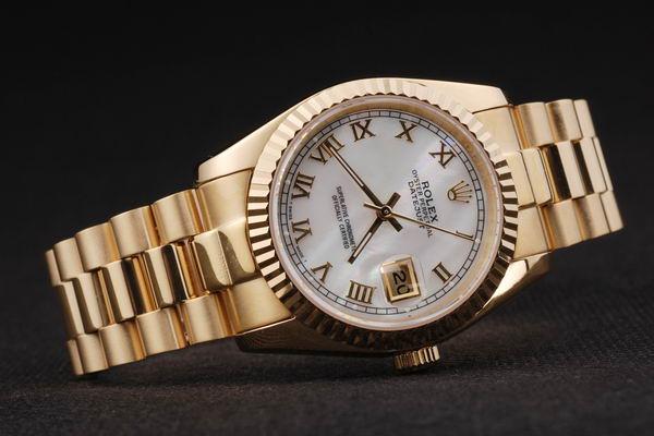 Rolex Datejust Golden&White Cutwork Men Watch-RD2402 Rolex Datejust Golden&White Cutwork Men Watch-RD2402