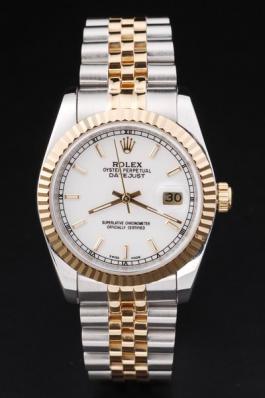Rolex Datejust Golden White Surface Men Watch-RD2366 Rolex Datejust Golden White Surface Men Watch-RD2366