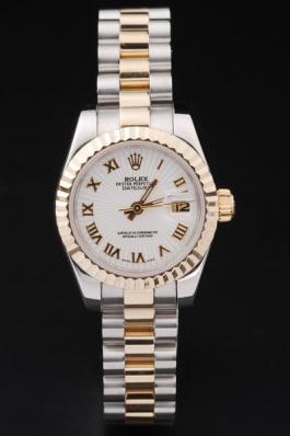 Rolex Datejust Mechanism Golden&White Cutwork Watch-RD2374 Rolex Datejust Mechanism Golden&White Cutwork Watch-RD2374