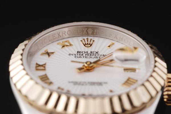 Rolex Datejust Mechanism Golden&White Cutwork Watch-RD2374 Rolex Datejust Mechanism Golden&White Cutwork Watch-RD2374