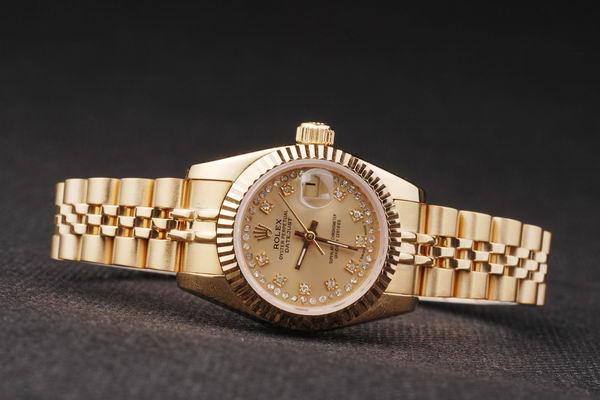 Rolex Datejust Mechanism Golden Cutwork Women Watch-RD2373 Rolex Datejust Mechanism Golden Cutwork Women Watch-RD2373
