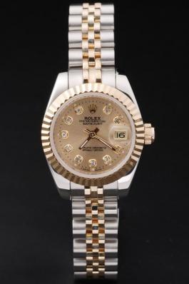 Rolex Datejust Mechanism Golden Surface Cutwork Women Watch-RD24 Rolex Datejust Mechanism Golden Surface Cutwork Women Watch-RD24