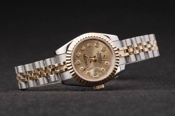 Rolex Datejust Mechanism Golden Surface Cutwork Women Watch-RD24 Rolex Datejust Mechanism Golden Surface Cutwork Women Watch-RD24