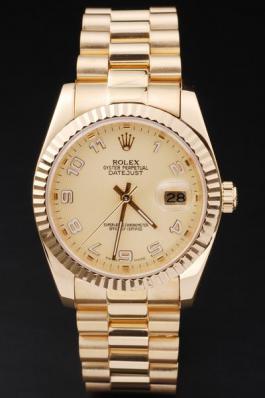 Rolex Datejust Mechanism Golden Surface Men Watch-RD2437 Rolex Datejust Mechanism Golden Surface Men Watch-RD2437