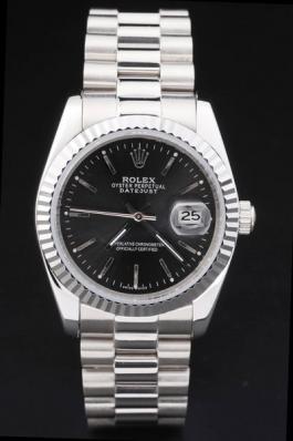 Rolex Datejust Silver&Black Stainless Steel Watch-RD2411 Rolex Datejust Silver&Black Stainless Steel Watch-RD2411