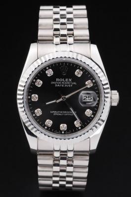 Rolex Datejust Silver Bezel Black Surface Watch-RD2394 Rolex Datejust Silver Bezel Black Surface Watch-RD2394