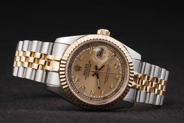 Rolex Datejust Stainless Steel Golden Dial Watch-RD2386 Rolex Datejust Stainless Steel Golden Dial Watch-RD2386