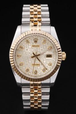 Rolex Datejust Stainless Steel Golden Surface Watch-RD2387 Rolex Datejust Stainless Steel Golden Surface Watch-RD2387