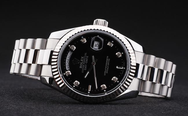 Rolex Day-Date 33 mm Black Surface Cutwork Watch-RD2883 Rolex Day-Date 33 mm Black Surface Cutwork Watch-RD2883