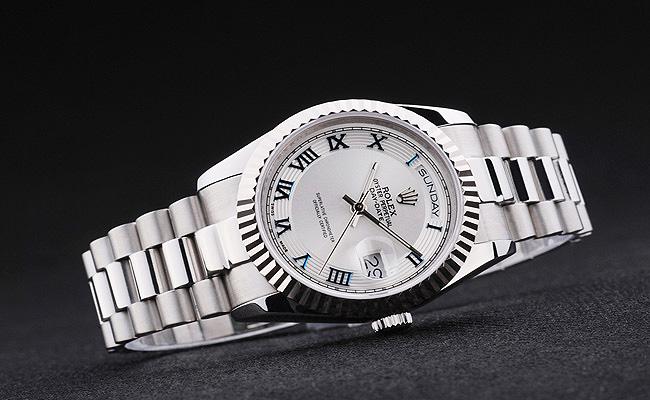Rolex Day-Date Silver Cutwork White Surface Watch-RD3820 Rolex Day-Date Silver Cutwork White Surface Watch-RD3820
