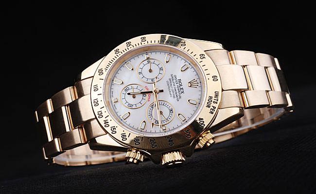 Rolex Daytona Mechanism Golden Bezel White 38mm Watch-RD3831 Rolex Daytona Mechanism Golden Bezel White 38mm Watch-RD3831
