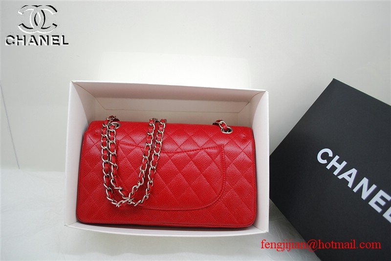 Chanel 2.55 Double Flap Silver Hardware A1112 Red Chanel 2.55 Double Flap Silver Hardware A1112 Red