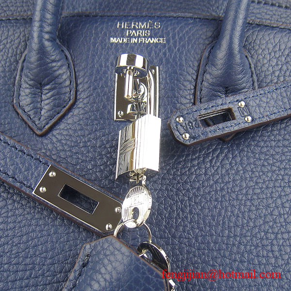 Hermes Birkin 25cm Togo Leather Handbag 6068 Dark Blue Silver Palladium hardware Hermes Birkin 25cm Togo Leather Handbag 6068 Dark Blue Silver Palladium hardware