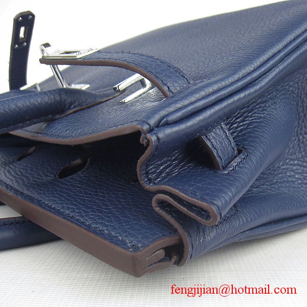 Hermes Birkin 25cm Togo Leather Handbag 6068 Dark Blue Silver Palladium hardware Hermes Birkin 25cm Togo Leather Handbag 6068 Dark Blue Silver Palladium hardware