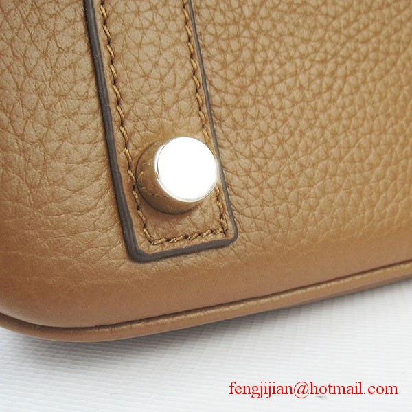Hermes Birkin 25cm Embossed Leather Handbag 6068 Light Coffee Gold Palladium hardware Hermes Birkin 25cm Embossed Leather Handbag 6068 Light Coffee Gold Palladium hardware