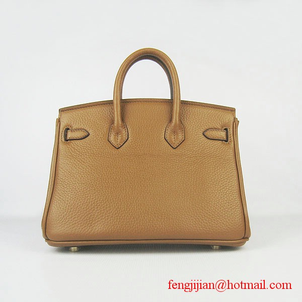 Hermes Birkin 25cm Embossed Leather Handbag 6068 Light Coffee Gold Palladium hardware Hermes Birkin 25cm Embossed Leather Handbag 6068 Light Coffee Gold Palladium hardware