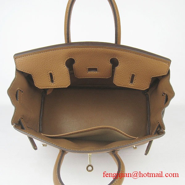 Hermes Birkin 25cm Embossed Leather Handbag 6068 Light Coffee Gold Palladium hardware Hermes Birkin 25cm Embossed Leather Handbag 6068 Light Coffee Gold Palladium hardware