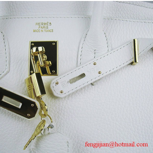 Hermes Birkin 30cm Togo Leather Bag White 6088