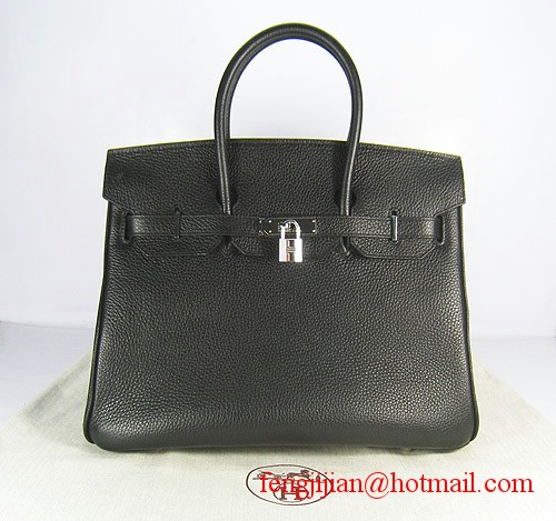 Hermes Birkin 35cm Embossed Veins Leather Bag Black 6089 Silver Hardware Hermes Birkin 35cm Embossed Veins Leather Bag Black 6089 Silver Hardware
