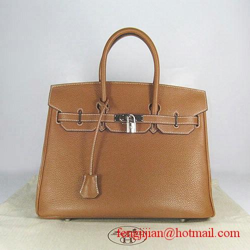 Hermes 35cm Embossed Veins Leather Bag Light Coffee 6089 Silver Hardware Hermes 35cm Embossed Veins Leather Bag Light Coffee 6089 Silver Hardware
