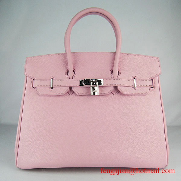 Hermes 35cm Embossed Veins Leather Bag Pink 6089 Silver Hardware Hermes 35cm Embossed Veins Leather Bag Pink 6089 Silver Hardware