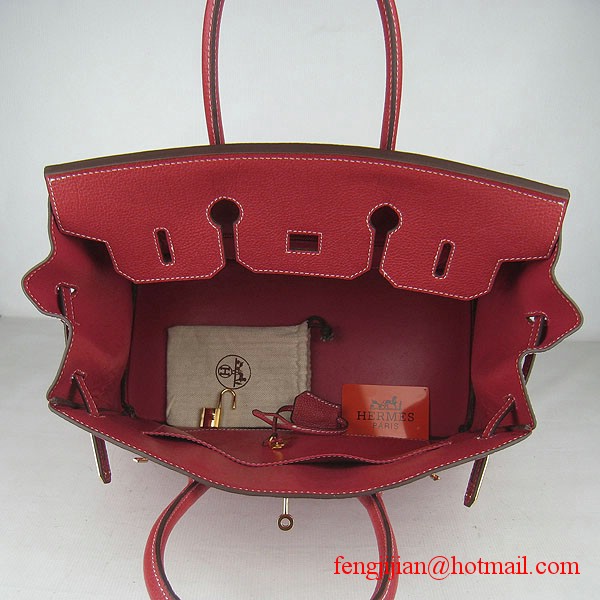Hermes Birkin 35cm Tendon Veins Leather Bag Red Gold Hardware Hermes Birkin 35cm Tendon Veins Leather Bag Red Gold Hardware