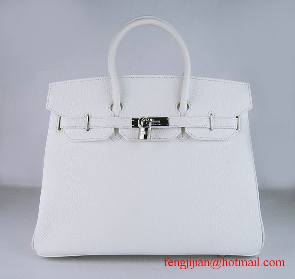 Hermes Birkin 35cm Embossed Veins Leather Bag White 6089 Silver Hardware Hermes Birkin 35cm Embossed Veins Leather Bag White 6089 Silver Hardware