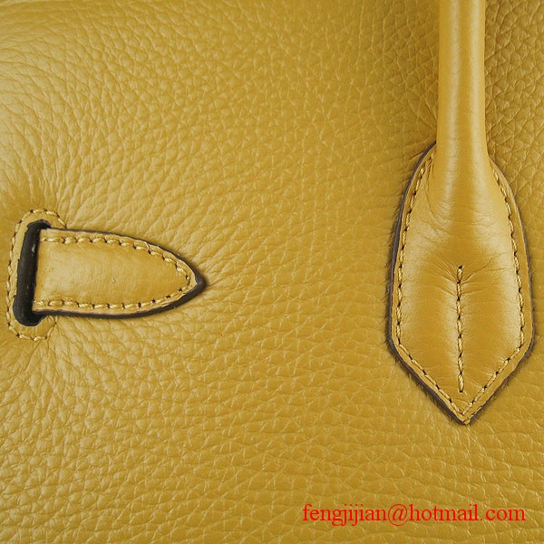 Hermes 35cm Embossed Veins Leather Bag Yellow 6089 Gold Hardware Hermes 35cm Embossed Veins Leather Bag Yellow 6089 Gold Hardware