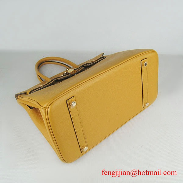 Hermes 35cm Embossed Veins Leather Bag Yellow 6089 Gold Hardware Hermes 35cm Embossed Veins Leather Bag Yellow 6089 Gold Hardware