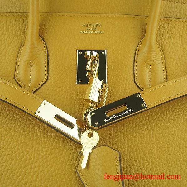 Hermes 35cm Embossed Veins Leather Bag Yellow 6089 Gold Hardware Hermes 35cm Embossed Veins Leather Bag Yellow 6089 Gold Hardware