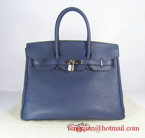 Hermes Birkin 35cm Embossed Veins Leather Bag Dark Blue 6089 Silver Hardware Hermes Birkin 35cm Embossed Veins Leather Bag Dark Blue 6089 Silver Hardware