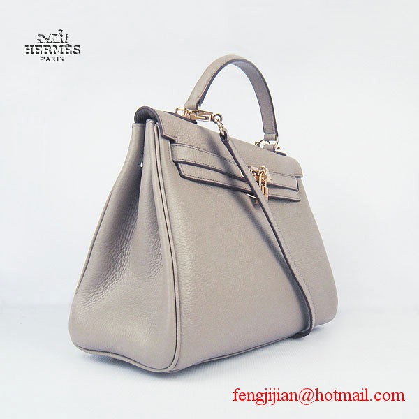 Hermes Kelly 32cm Togo Leather Bag Grey 6108 Hermes Kelly 32cm Togo Leather Bag Grey 6108