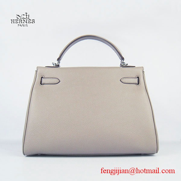 Hermes Kelly 32cm Togo Leather Bag Grey 6108 Hermes Kelly 32cm Togo Leather Bag Grey 6108
