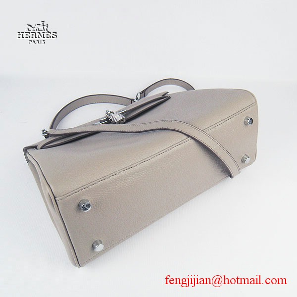 Hermes Kelly 32cm Togo Leather Bag Grey 6108 Hermes Kelly 32cm Togo Leather Bag Grey 6108