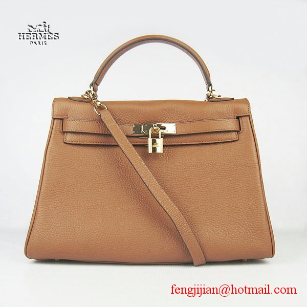 Hermes Kelly 32cm Togo Leather Bag Light Coffee 6108 Gold Hardware Hermes Kelly 32cm Togo Leather Bag Light Coffee 6108 Gold Hardware