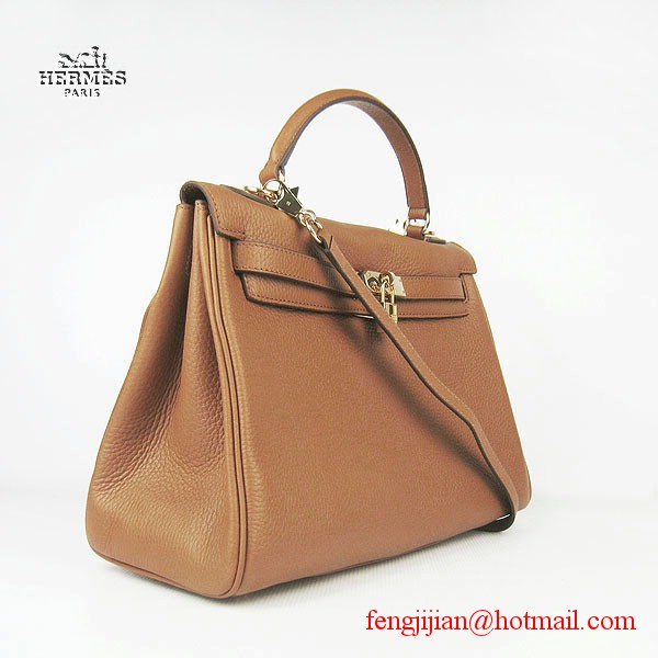 Hermes Kelly 32cm Togo Leather Bag Light Coffee 6108 Gold Hardware Hermes Kelly 32cm Togo Leather Bag Light Coffee 6108 Gold Hardware