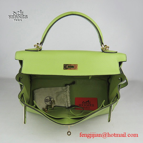 Hermes Kelly 32cm Togo Leather Bag Green 6108 Gold Hardware Hermes Kelly 32cm Togo Leather Bag Green 6108 Gold Hardware