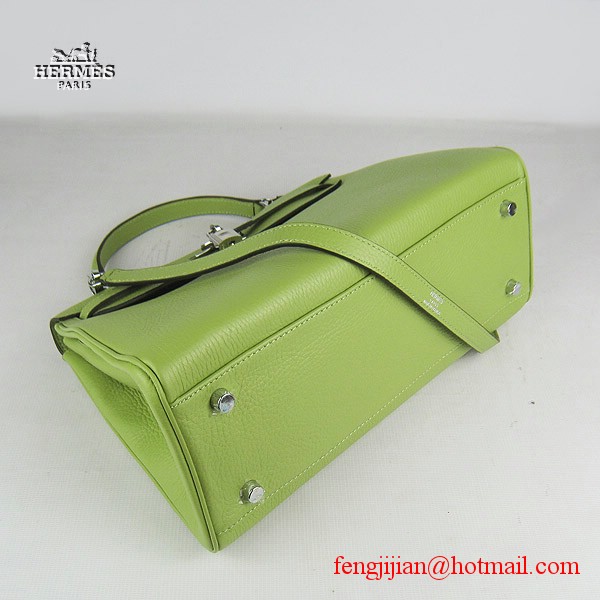 Hermes Kelly 32cm Togo Leather Bag Green 6108 Silver Hardware Hermes Kelly 32cm Togo Leather Bag Green 6108 Silver Hardware