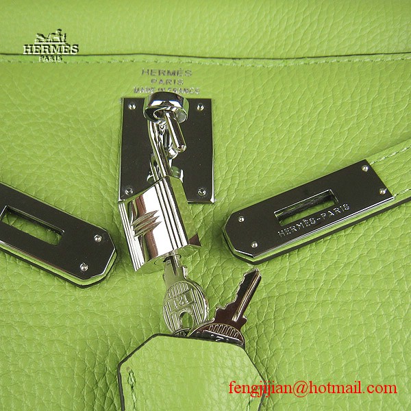 Hermes Kelly 32cm Togo Leather Bag Green 6108 Silver Hardware Hermes Kelly 32cm Togo Leather Bag Green 6108 Silver Hardware