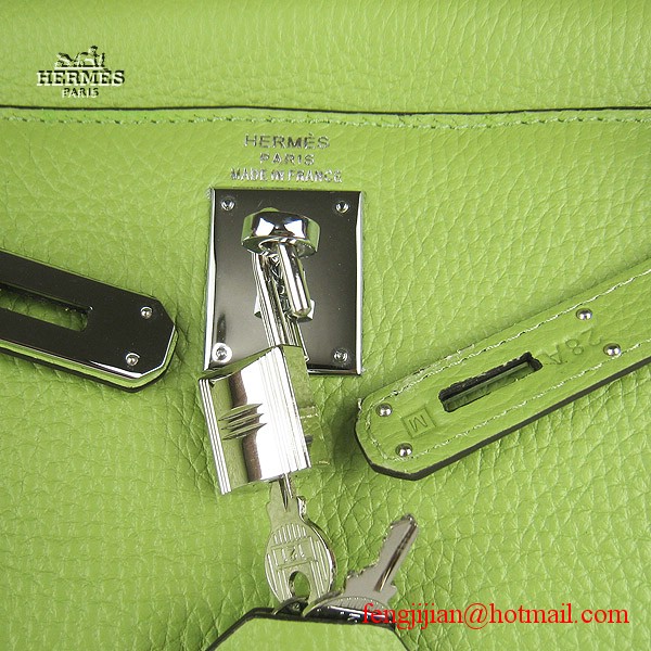 Hermes Kelly 32cm Togo Leather Bag Green 6108 Silver Hardware Hermes Kelly 32cm Togo Leather Bag Green 6108 Silver Hardware